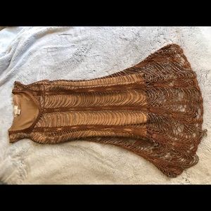 Kroshetta by Papaillon Brown crochet beaded dress